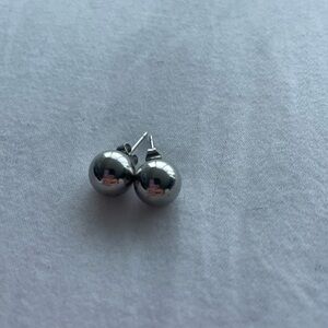 Silver Ball Stud Earrings